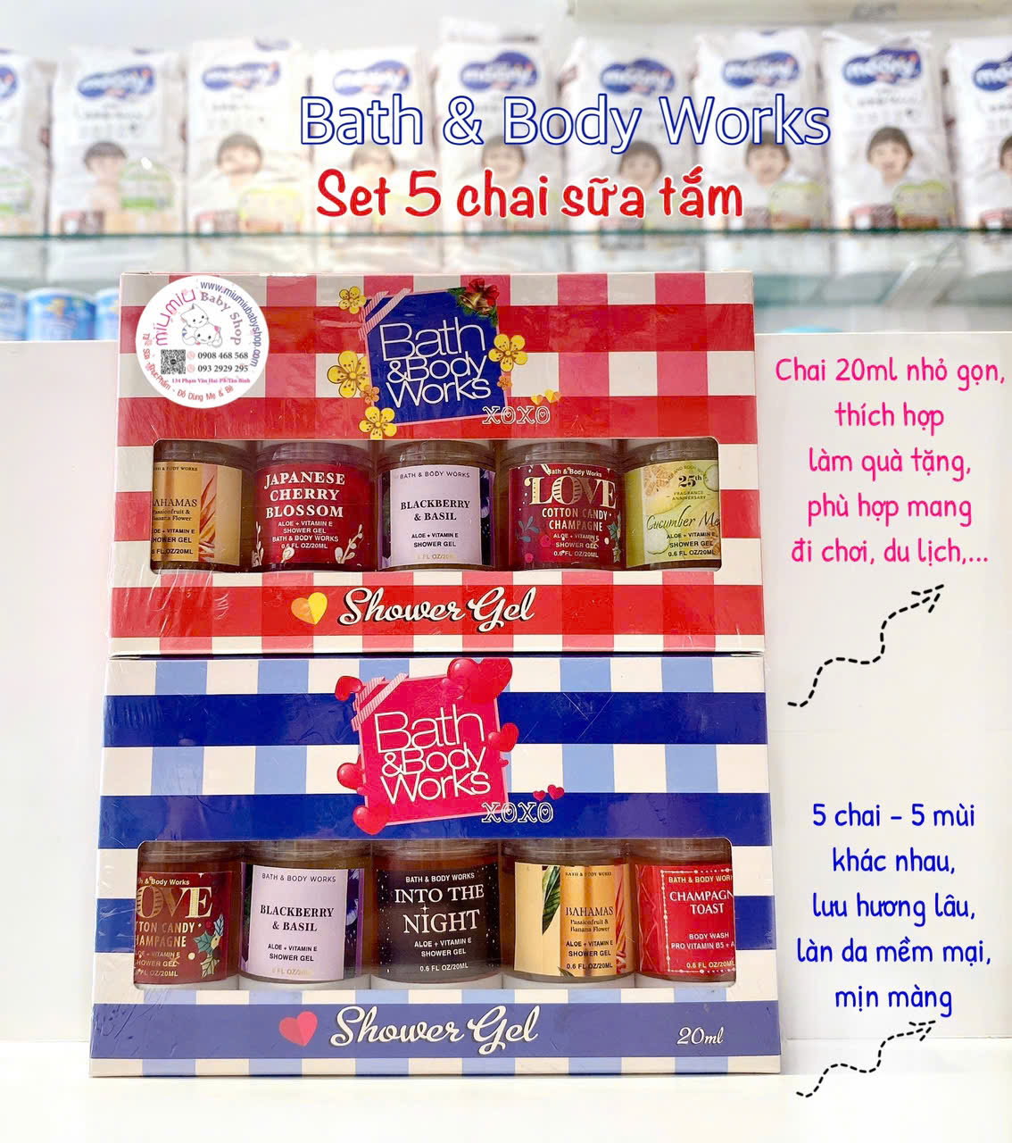 BBW sữa tắm set 5 chai