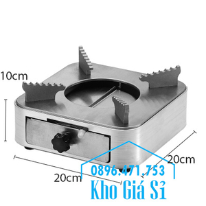 Bếp cồn inox hình vuông màu bạc cao cấp cho nhà hàng quán ăn