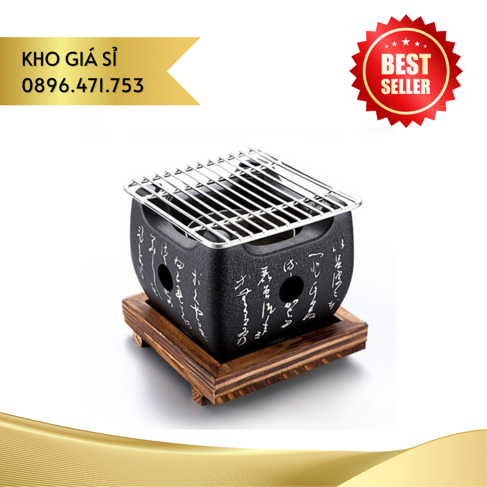 Bếp nướng BBQ cho nhà hàng và quán ăn kiểu Nhật, bếp nướng size vuông lớn nhập khẩu cao cấp