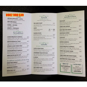 Bìa menu nhà hàng TP.HCM