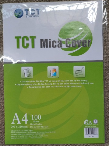 Bìa Mica A4 TCT037 - loại dày, độ dày 150 MIC