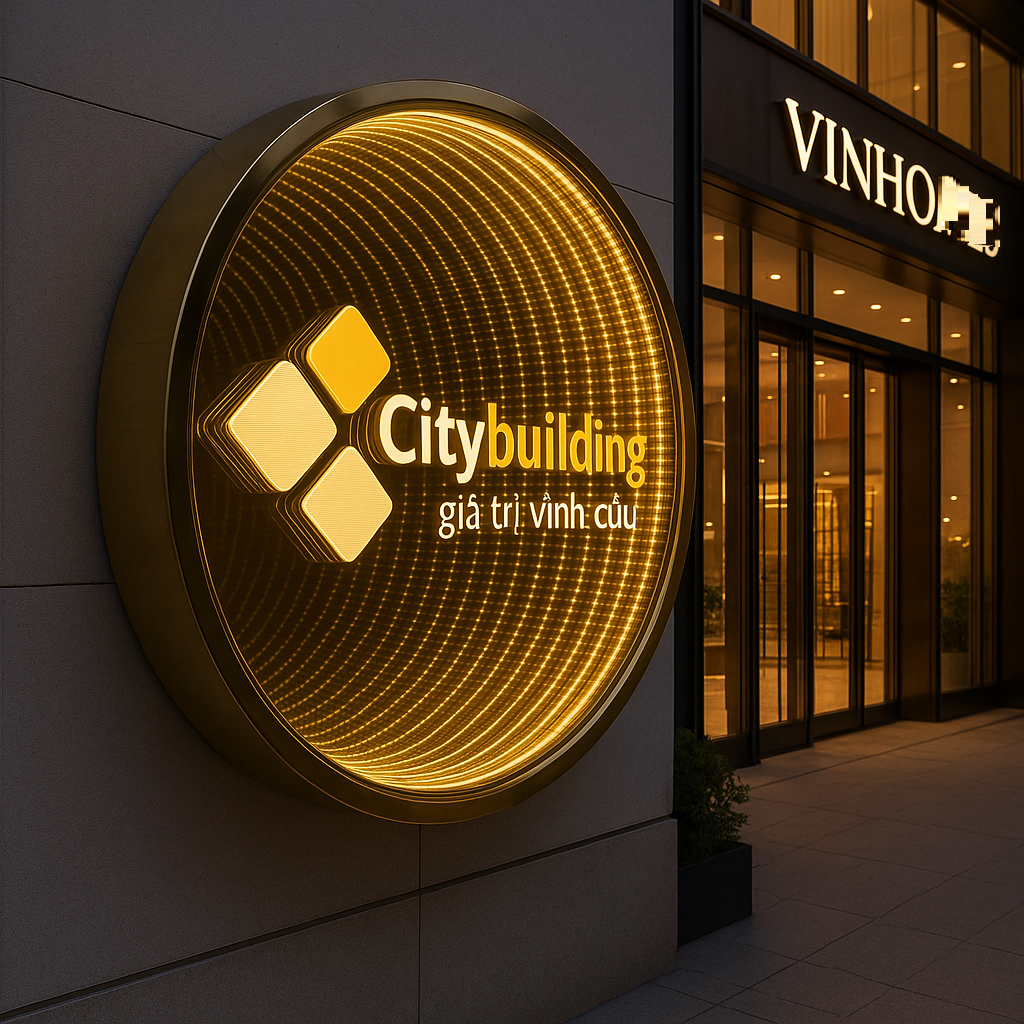 💎 BIỂN HIỆU VÔ CỰC CITYBUILDING – KHI ÁNH SÁNG TRỞ THÀNH NGHỆ THUẬT THƯƠNG HIỆU