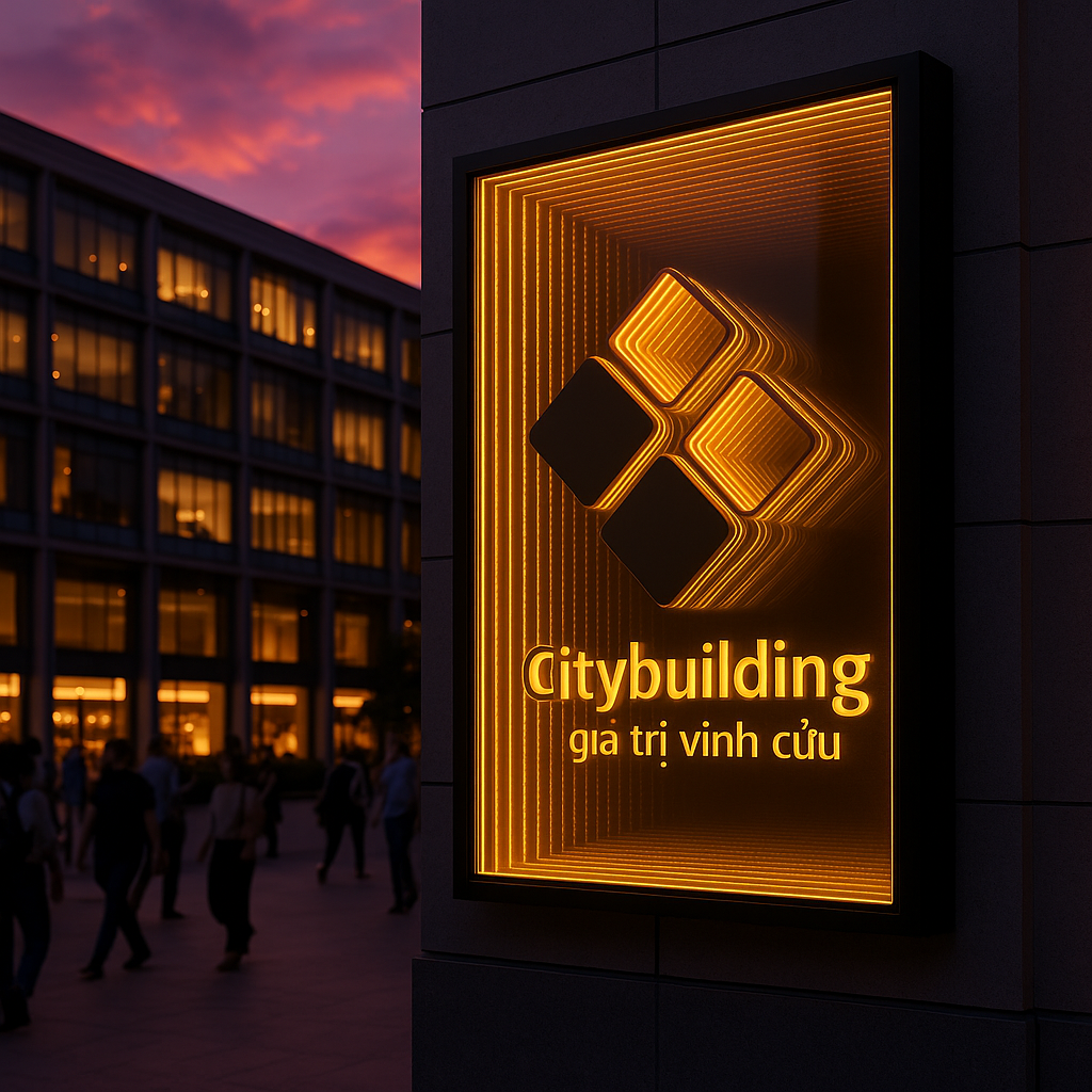 💎 BIỂN HIỆU VÔ CỰC CITYBUILDING – TỎA SÁNG THƯƠNG HIỆU TRONG VŨ TRỤ ÁNH SÁNG