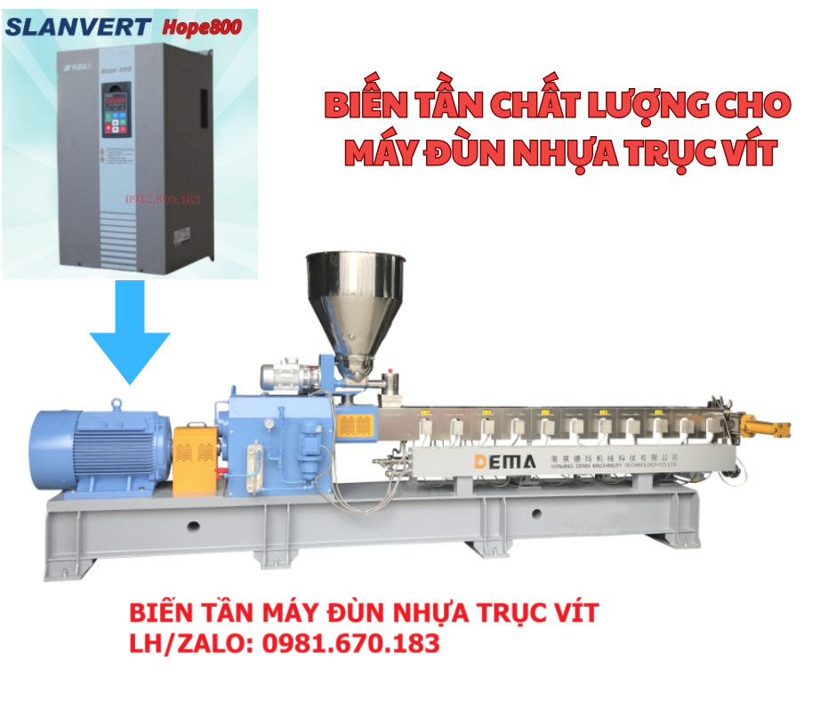 biến tần giá rẻ cho máy đùn nhựa trục vít, máy đùn nhựa masterbatch, máy đùn nhựa taical