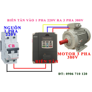 Biến tần vào 1 pha 220v ra 3 pha 380v , biến tần vào 1 pha 220v ở Bình dương