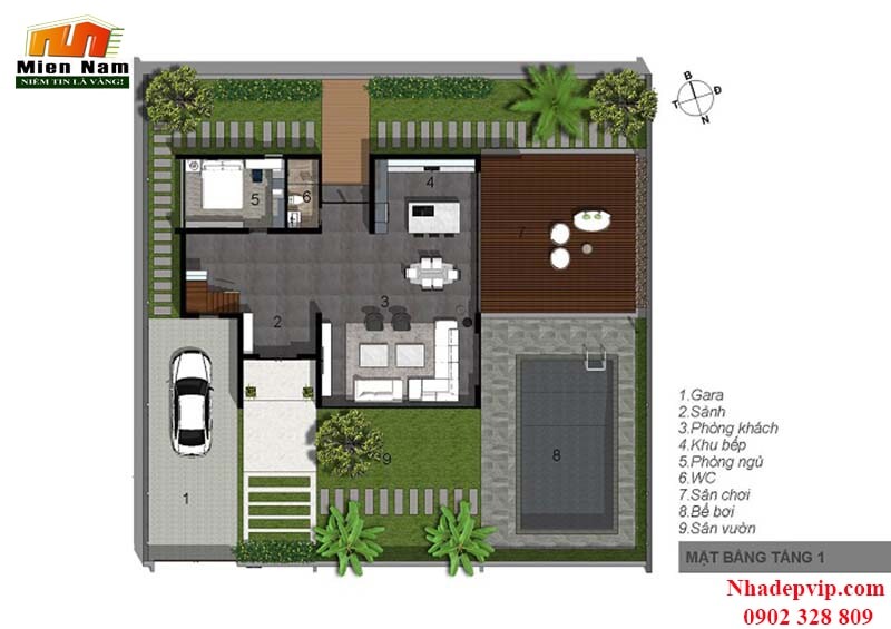 Biệt thự 3 tầng hiện đại Biệt thự 3 tầng hiện đại