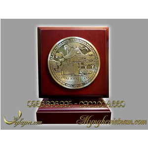 Biểu trưng chùa 1 cột bằng đống và gỗ 14x18cm
