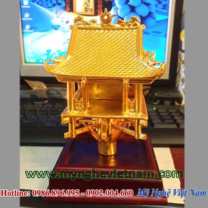 Biểu tượng chùa 1 cột bằng đồng mạ vàng, quà tặng đối tác cao cấp