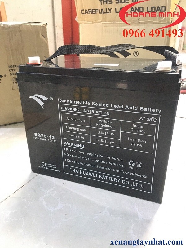 BÌNH ẮC QUY XE NÂNG ĐIỆN MINI 12V75Ah