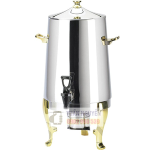 Bình hâm cafe Inox chân vàng