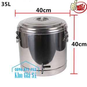 Bình, Thùng inox giữ nhiệt 35 lít đựng nước uống cho học sinh, sinh viên
