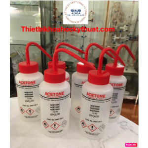 Bình tia nhựa LDPE miệng rộng chứa Acetone 250ml