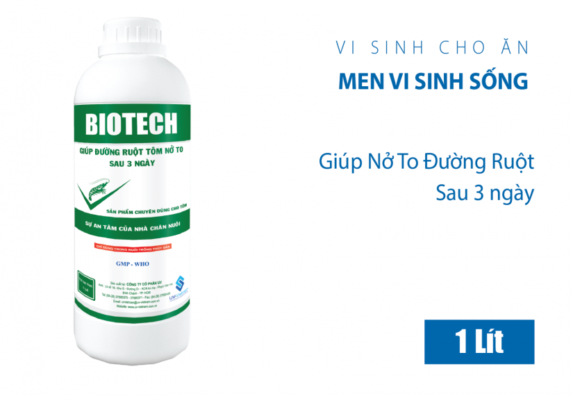 BIOTECH - GIÚP ĐƯỜNG RUỘT TÔM NỞ TO SAU 3 NGÀY