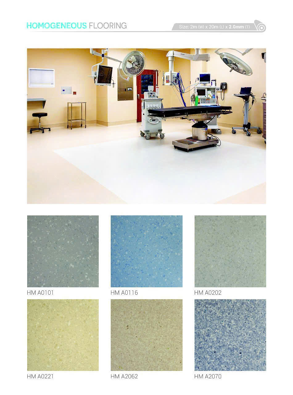 Tấm nhựa trải sàn vinyl PVC kháng khuẩn cao cấp- MIA- HEMOGEN