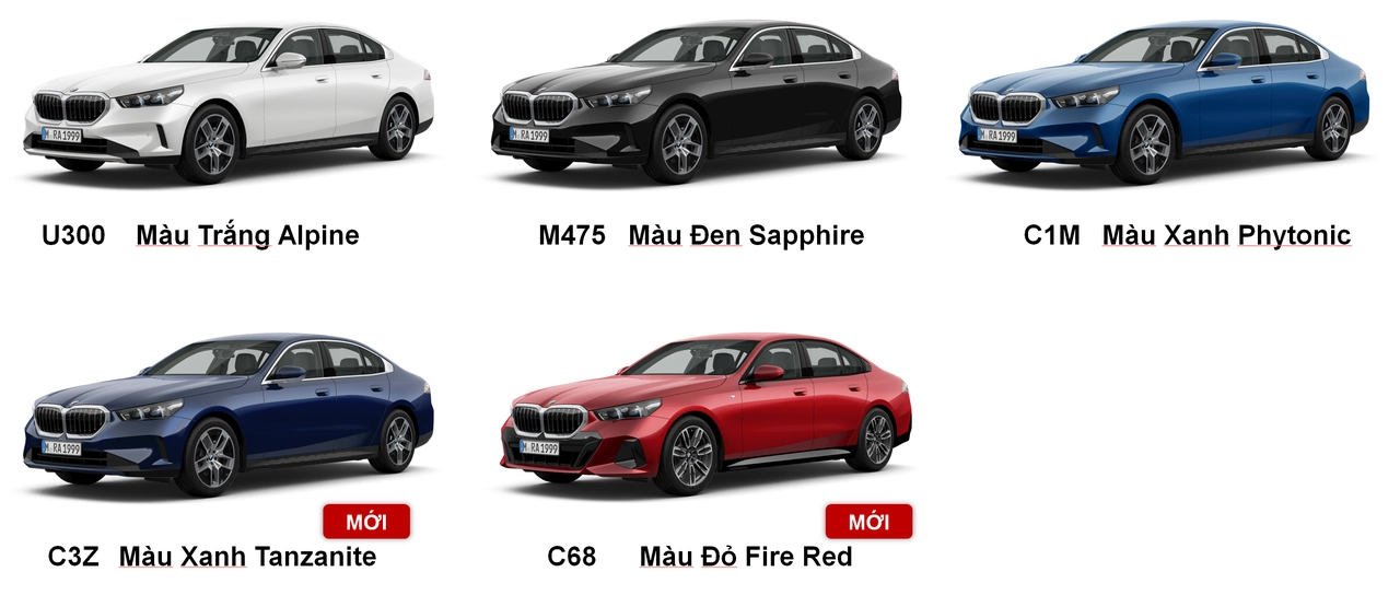 Màu ngoại thất của BMW Series 5 2025