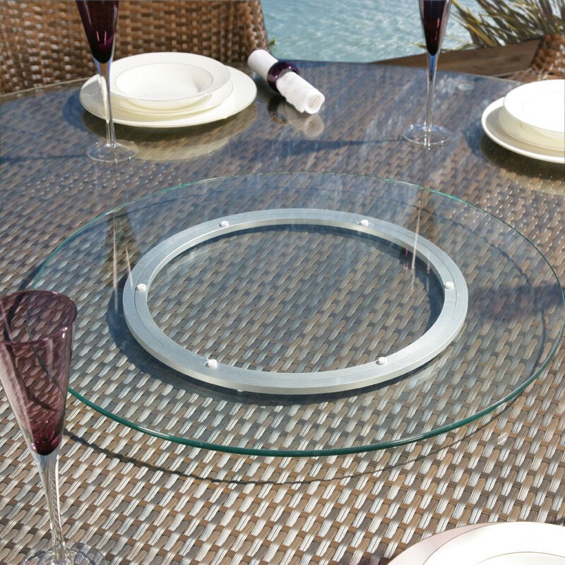 Bộ bàn ăn tròn 10 ghế đầy đủ kính và ray xoay | Hotline: 0928 590 333