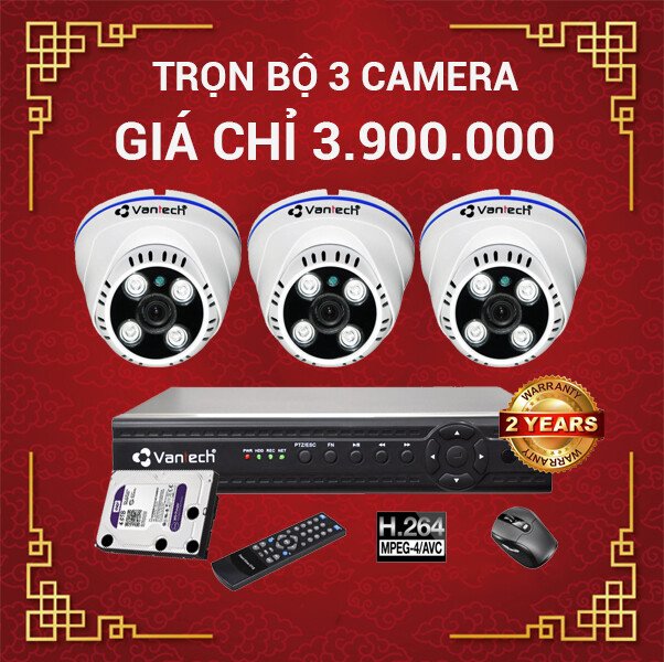 Trọn Bộ 3 Camera Vantech Giá Chỉ 3Tr9