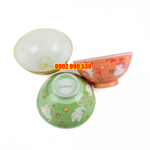Bộ 3 Chén Sứ Hoạt Hình Vẽ Nổi
