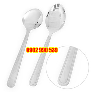 Bộ muỗng cơm inox cán dài hoa văn
