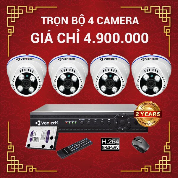 Trọn Bộ 4 Camera Vantech Giá Chỉ 4Tr9