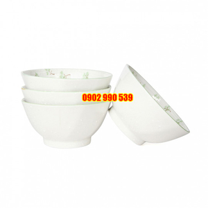 Bộ 4 Chén Sứ Vẽ Cỏ 3 Lá