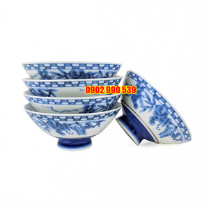 Bộ 5 Chén Sứ Men Lam Trái Nho