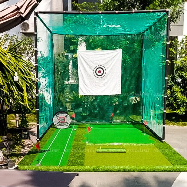 Bộ 5: Combo Khung Lưới Chơi Golf Kèm Thảm Putting & Swing Golf Cỡ Lớn 3M x 5M