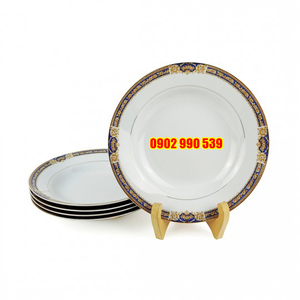 Bộ 5 Dĩa Sứ Sâu Lòng Viền Vàng