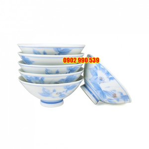 Bộ 6 Chén Sứ Men Vẽ Hoa