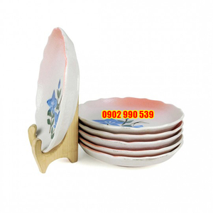 Bộ 6 Dĩa Gốm Mộc Vẽ Tay