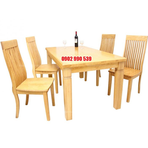 BỘ BÀN ĂN GHẾ 9 NAN GỖ SỒI