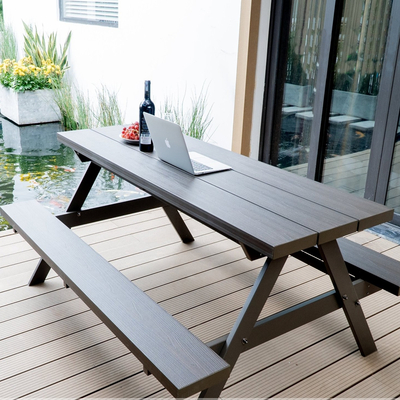 Bộ bàn ghế chữ A gỗ nhựa ngoài trời SW-BG001