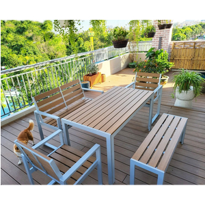 Bộ bàn ghế gỗ nhựa sân vườn SW-L001