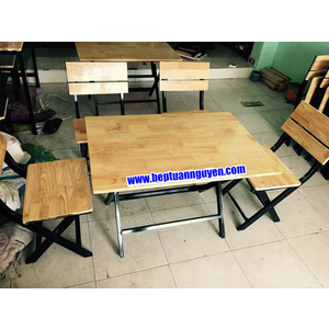 BỘ BÀN GHẾ XẾP QUÁN ĂN MẶT GỖ GHÉP