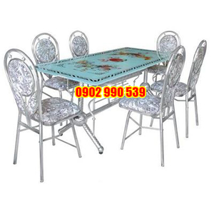 Bộ bàn ghế chân chữ T cao cấp 1m6