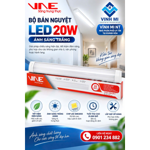 Bộ bán nguyệt LED 20W nhãn VNE, ánh sáng trắng