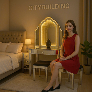 🎯 BỘ BÀN TRANG ĐIỂM CAO CẤP CÓ LED – CITYBUILDING THIẾT KẾ THEO YÊU CẦU