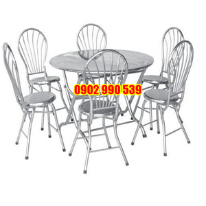 Bộ bàn tròn 6 ghế inox