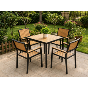 Bộ bàn VUÔNG + 4 ghế sân vườn HW-BBV/VĐ MÀU VÀNG