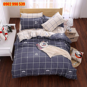 Bộ Chăn Ga Gối Cao Cấp CH-52 - Caro Xám