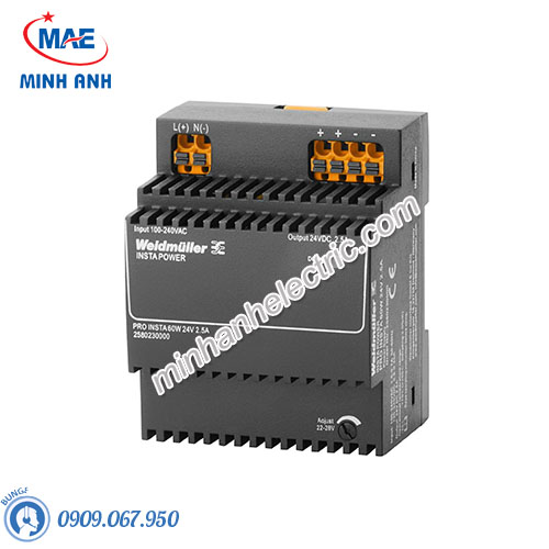 Bộ chỉnh lưu nguồn điện Weidmuller PRO INSTA 60W 24V 2.5A