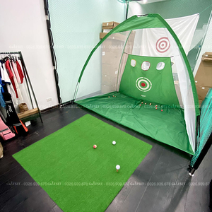 Combo Lồng Tập Golf + Thảm Swing 150x150cm, Bộ Chơi Golf Giá Rẻ Tại Nhà Tặng Kèm Bóng Và Tee