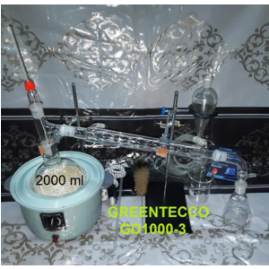 Bộ chưng cất thủy tinh 2000 ml - chiết xuất tinh dầu bằng hơi nước - dụng cụ thí nghiệm tinh dầu GD2000-3