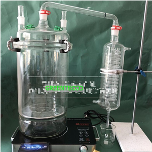 Bộ chưng cất thủy tinh chiết xuất tinh dầu bằng hơi nước mini 5000 ml (5 lít)