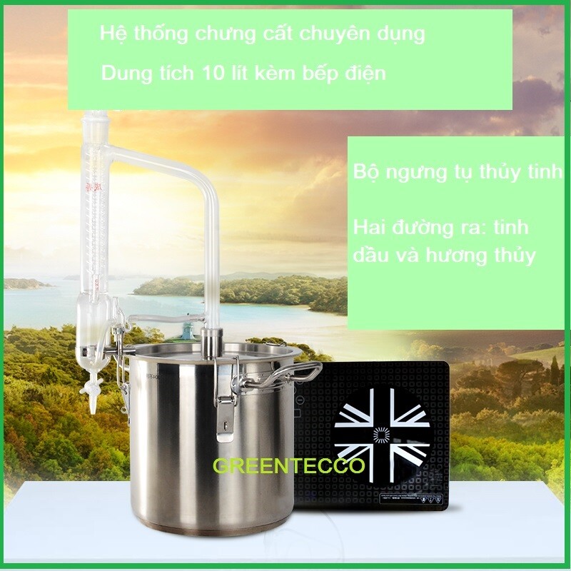 Bộ chưng cất tinh dầu chuyên dụng 10 lít phòng thí nghiệm Lab