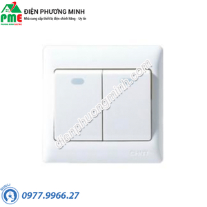 Bộ công tắc đôi 1 chiều 10AX 250V màu trắng