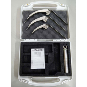 Bộ đặt nội khí quản khó người lớn ánh sáng lạnh Led 2.5V Luxamed (dây dẫn sáng tích hợp, 3 lưỡi khó)