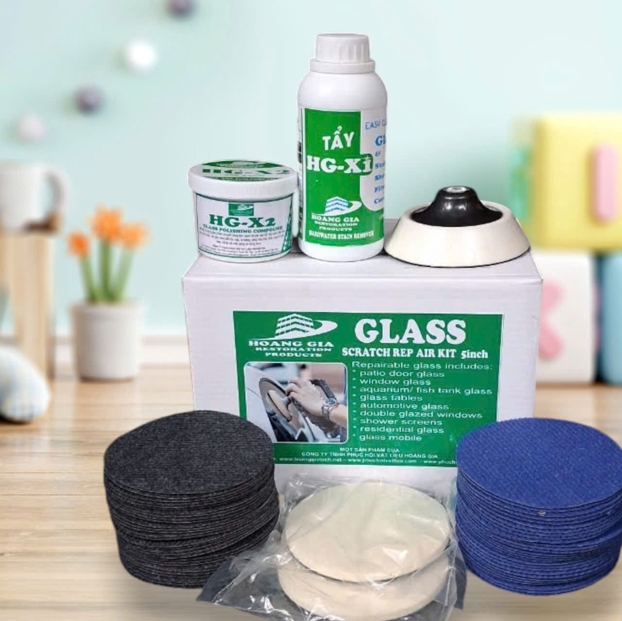 Bộ dụng cụ mài bóng vết trầy xước trên kính 5INCH M14