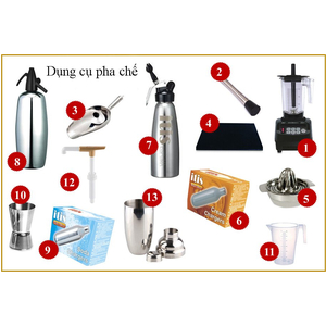 Bộ dụng cụ pha chế dành cho Quán Cafe