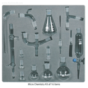 Bộ dụng cụ thủy tinh hóa hữu cơ dùng trong PTN 16 món Glascco